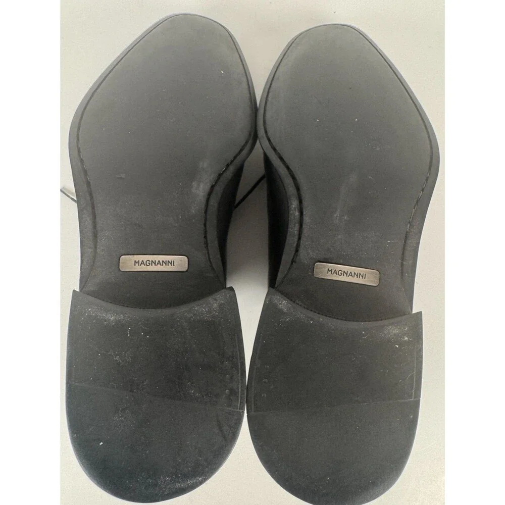 Magnanni Black Leather Men's Square Toe Oxford Dress Shoes SZ 10.5 13273